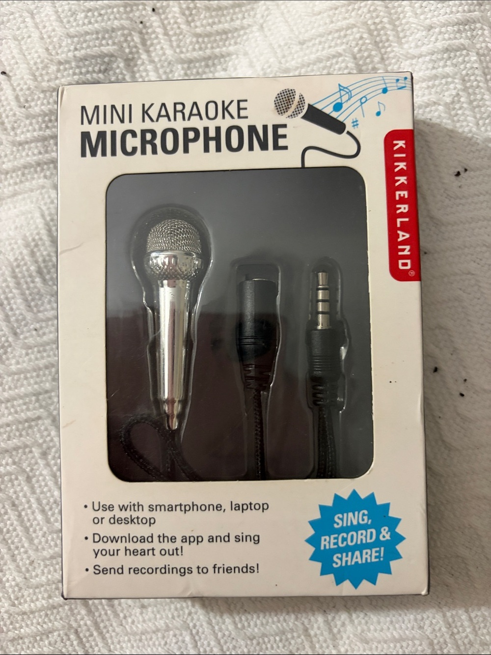 Kikkerland Mini Karaoke Microphone - Silver and Black